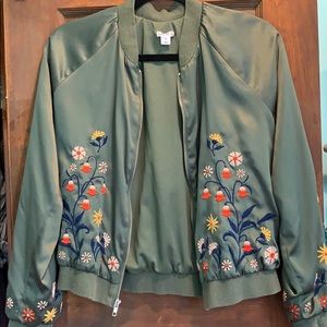xhilaration satin bomber jacket